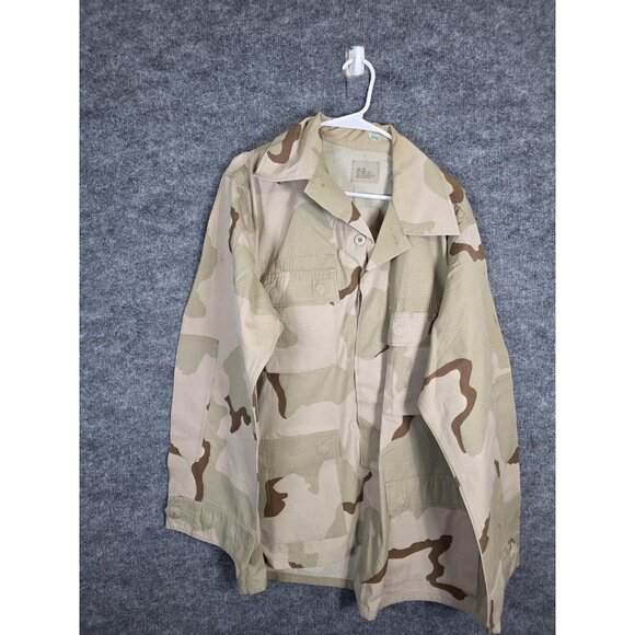 VINTAGE US Army Jacket Mens Large Long Desert Camo DCU Combat Coat Ripstop 90s - Picture 1 of 12
